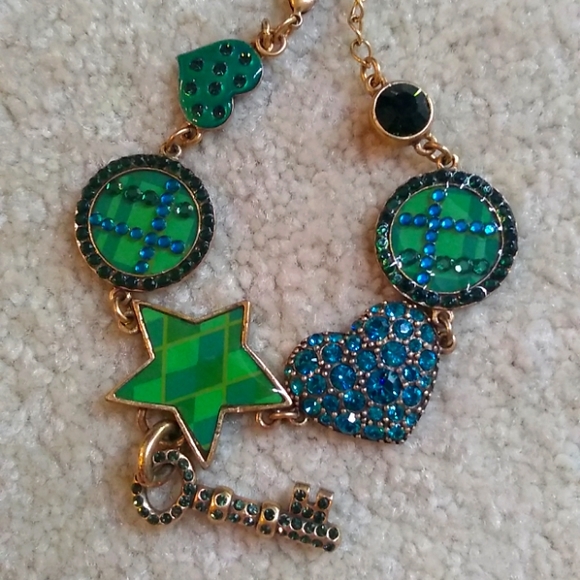 Pilgrim Danish Designs Gold Plated Green Enamel and Crystal Bracelet - Picture 6 of 8